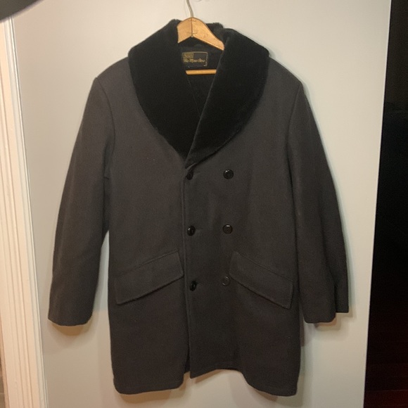 Vintage Sears black coat with faux fur collar - Picture 1 of 8